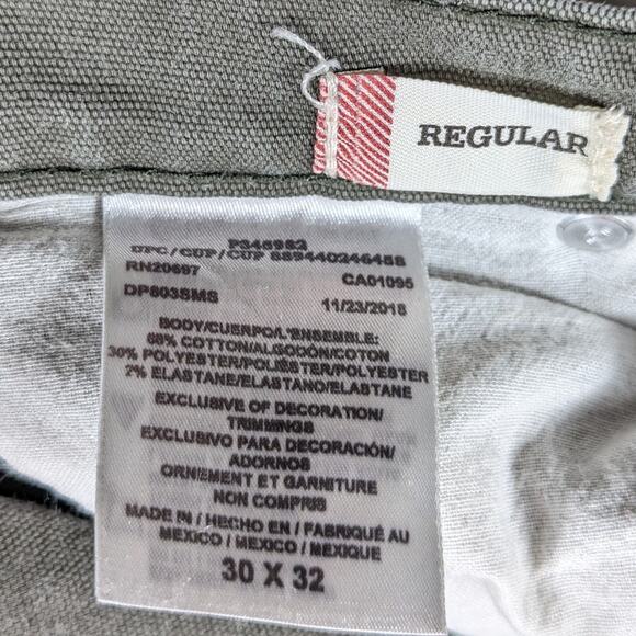 Dickies Flex 30x32 Olive Green Work Pants Mens Regular Fit Stretch Utility Jeans - Picture 4 of 4